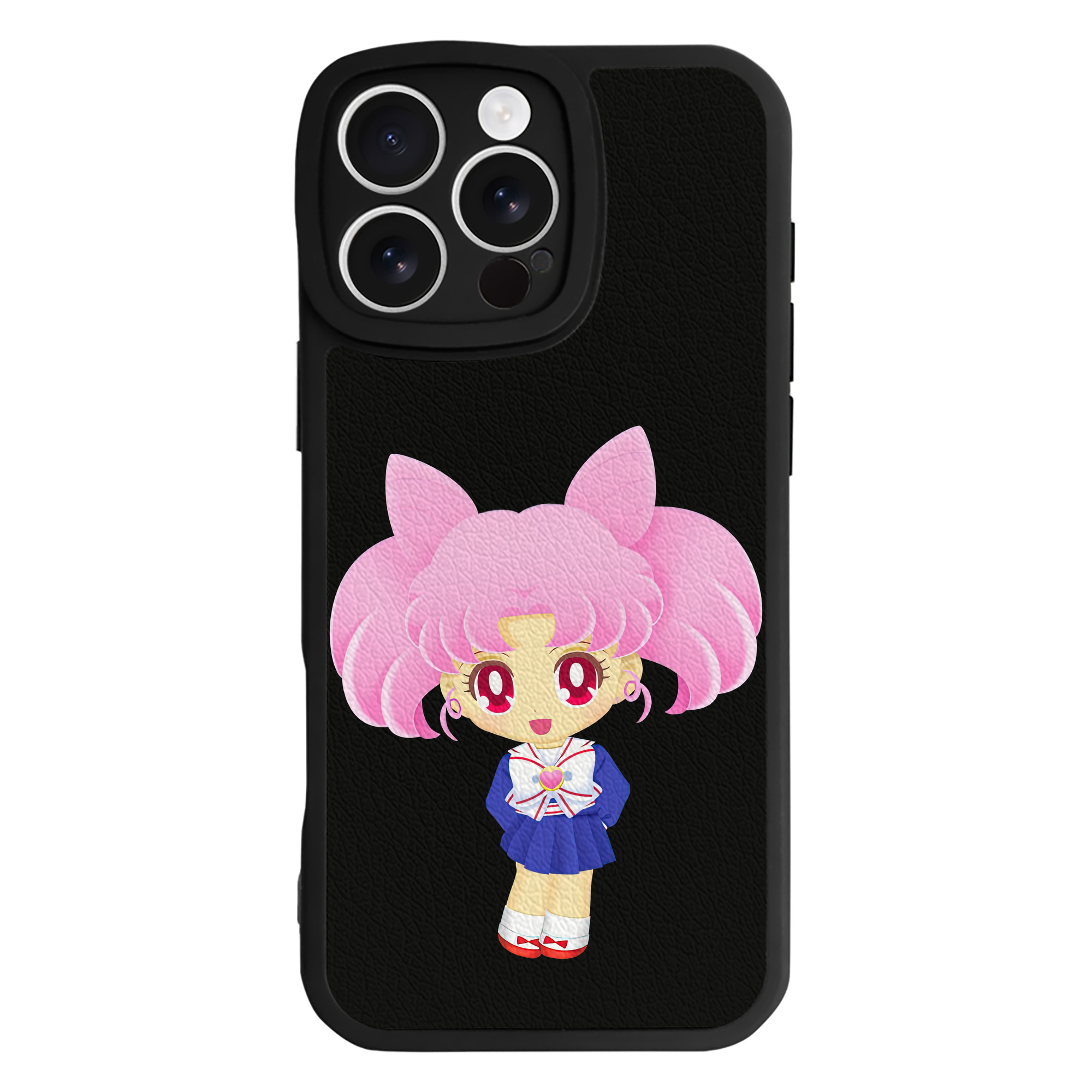 （画像用） 美少女戦士セーラームーン ちびうさ Sailor Moon Chibiusa Tsukino Usagi Small Lady Serenity 【iPhone 16シリーズ対応】シリコンスマホケース（レザー調） 材質：シリコン